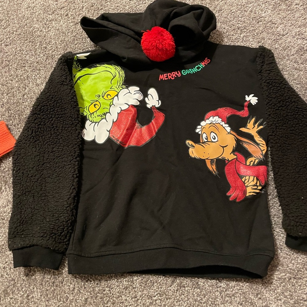 Dr. Seuss Black Hoodie with Grinch and Max Design